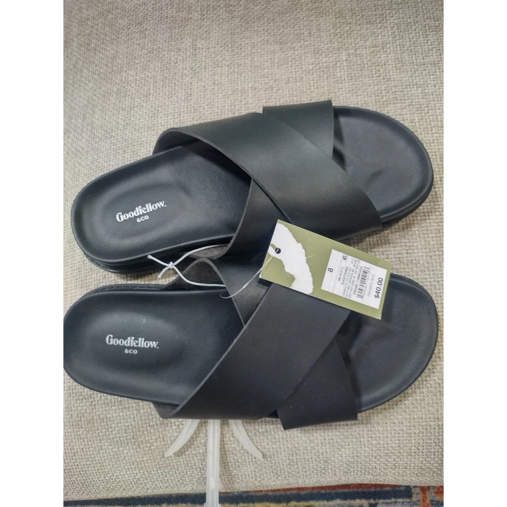 Goodfellow & Co Thomas Mens Crisscross Slide Sandals Black Size 8 098006713